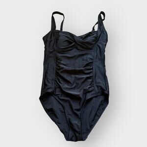 Merona black rouched one piece swimsuit